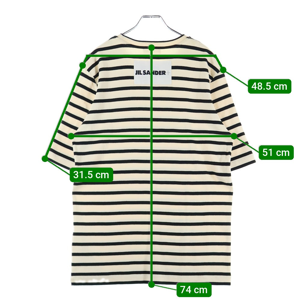 JIL SANDER +(ジルサンダープラス) HORIZONTAL STRIPE T-SHIRT ボーダー半袖Tシャツ アイボリー JPUU707536