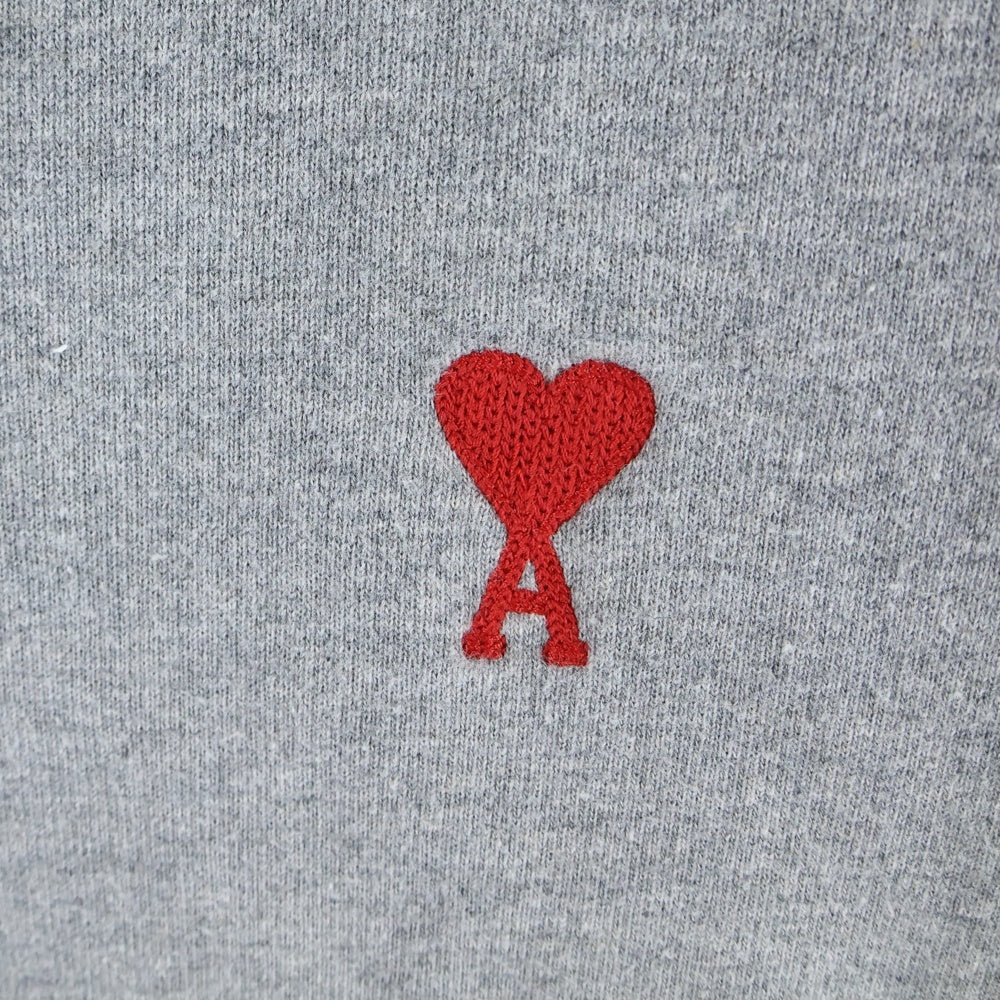 AMI Alexandre Mattiussi(アミアレクサンドルマテュッシ) Zip Up Hoodie ハートロゴ刺繍 ジップアップスウェットパーカー フーディー グレー A21HJ006.730