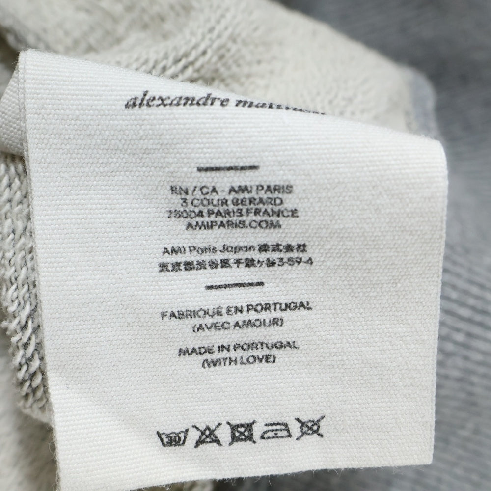 AMI Alexandre Mattiussi(アミアレクサンドルマテュッシ) Zip Up Hoodie ハートロゴ刺繍 ジップアップスウェットパーカー フーディー グレー A21HJ006.730