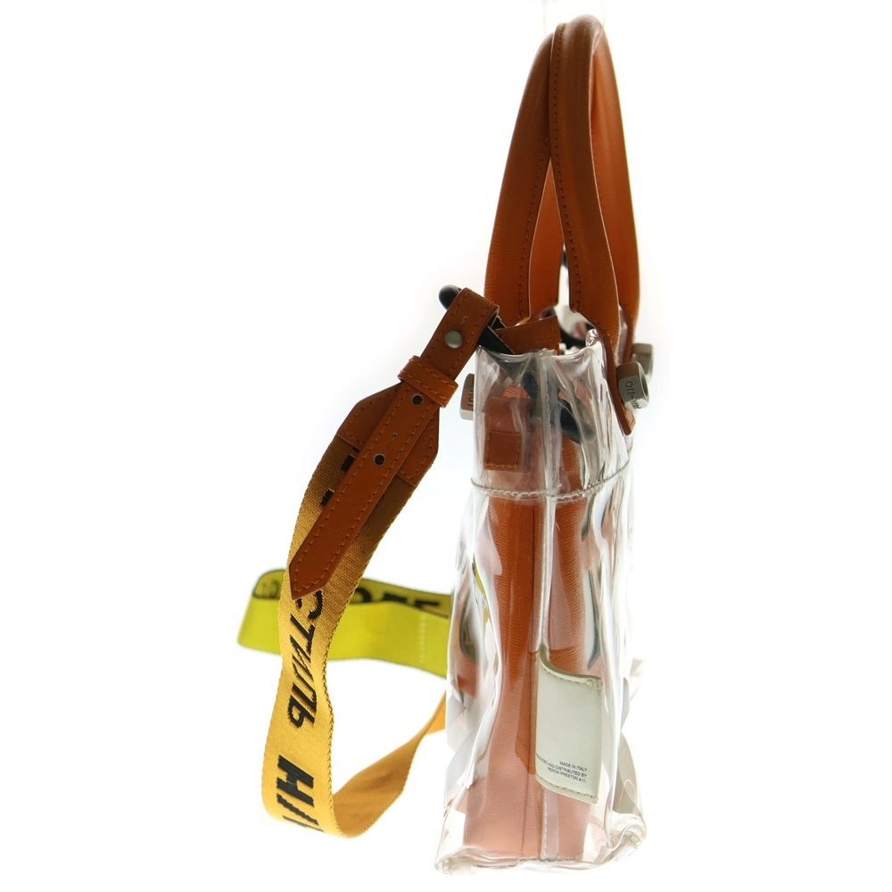 OFF-WHITE(オフホワイト) ×HERON PRESTON Mini Tote Bag ヘロンプレストン クリアトートバッグ ショルダーバッグ クリア/オレンジ