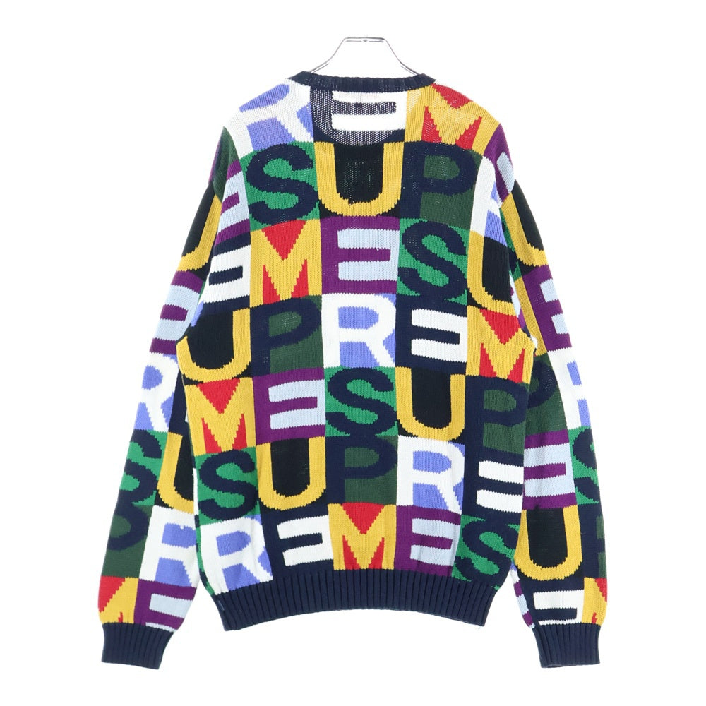 SUPREME(シュプリーム) 18AW Big Letters Sweater ビッグレター クルーネックニットセーター マルチ