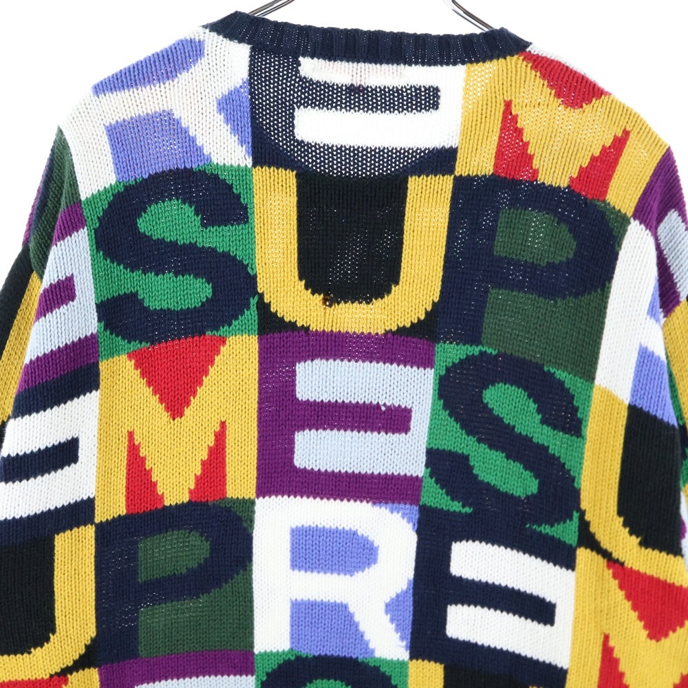SUPREME(シュプリーム) 18AW Big Letters Sweater ビッグレター クルーネックニットセーター マルチ
