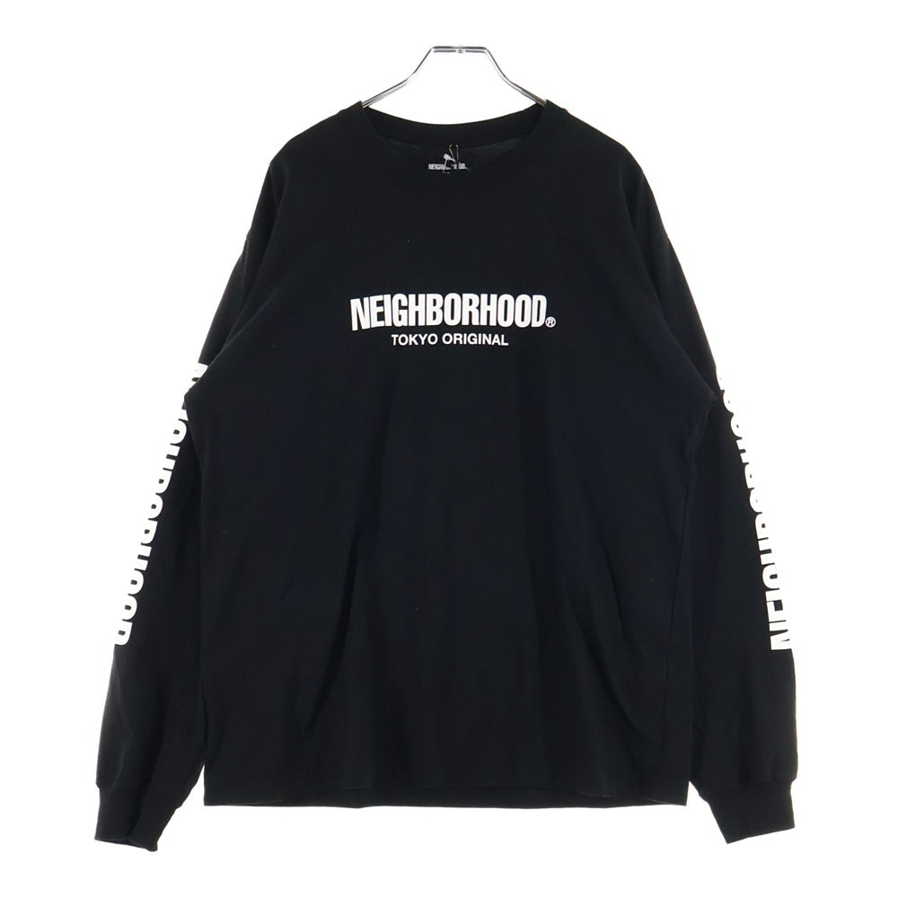 NEIGHBORHOOD(ネイバーフッド) 25AW Dover Street Market Ginza DSMG限定 フロントロゴプリント長袖Tシャツ ブラック 252PCNH-LT08S