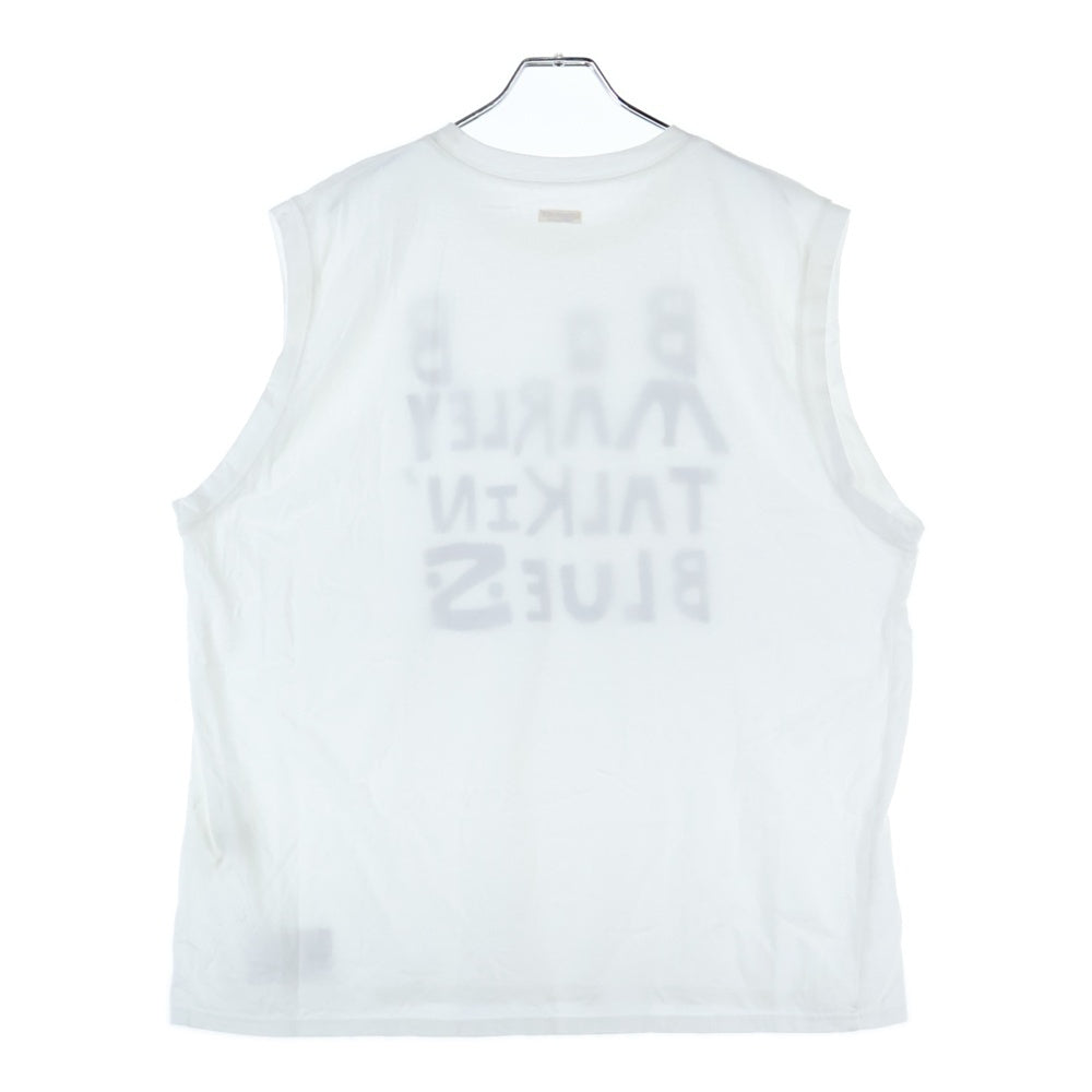 KAPITAL(キャピタル) 25SS Jersey Sleeveless Big Tee Marley Talkin' Blues フロントロゴプリント ノースリーブシャツ タンクトップ ホワイト
