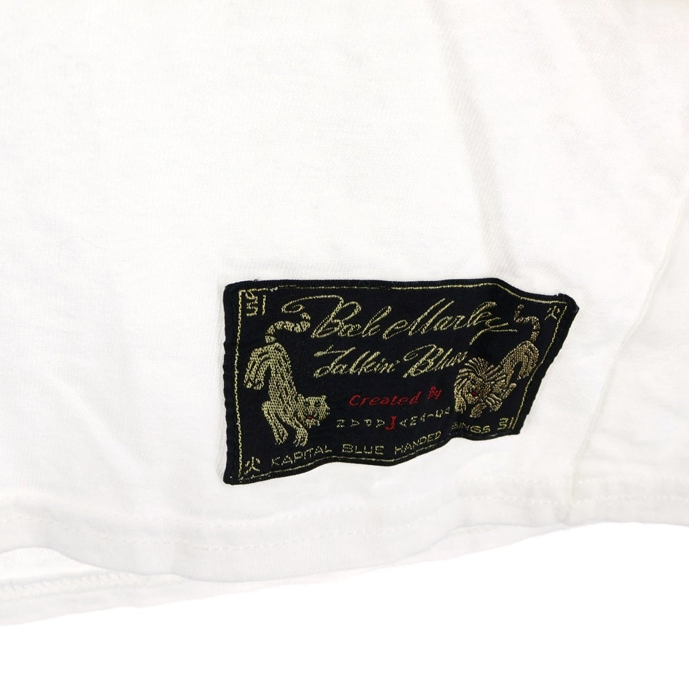 KAPITAL(キャピタル) 25SS Jersey Sleeveless Big Tee Marley Talkin' Blues フロントロゴプリント ノースリーブシャツ タンクトップ ホワイト