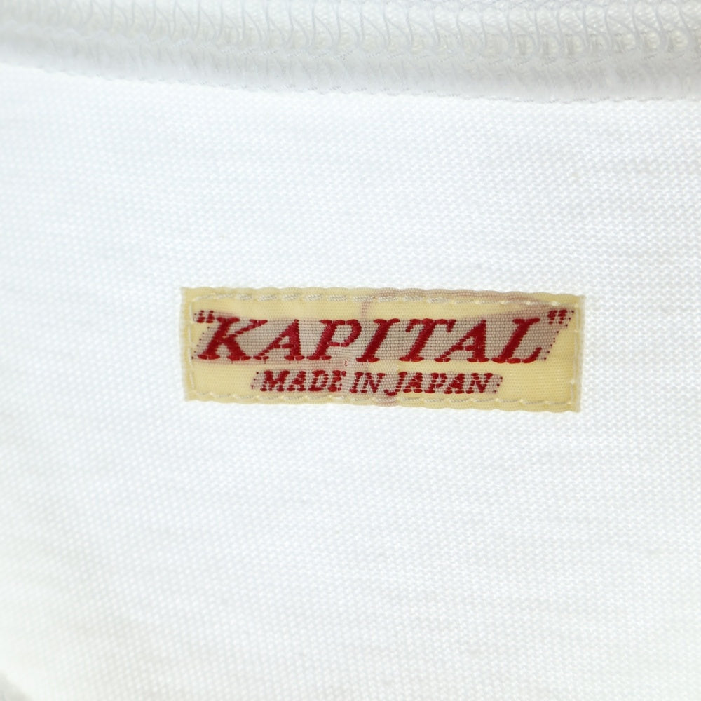 KAPITAL(キャピタル) 25SS Jersey Sleeveless Big Tee Marley Talkin' Blues フロントロゴプリント ノースリーブシャツ タンクトップ ホワイト
