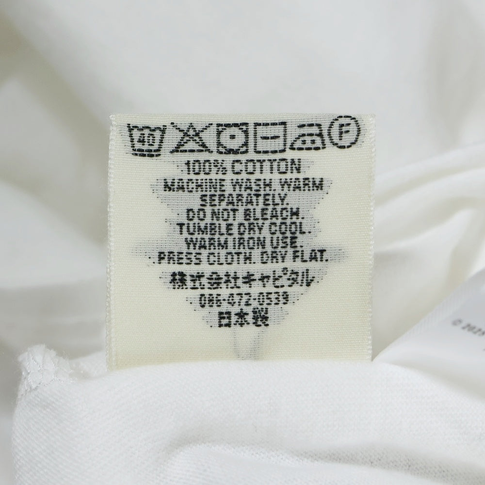 KAPITAL(キャピタル) 25SS Jersey Sleeveless Big Tee Marley Talkin' Blues フロントロゴプリント ノースリーブシャツ タンクトップ ホワイト