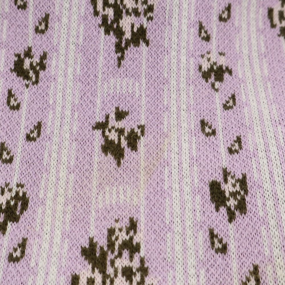 TTT_MSW(ティーモダンストリートウェア) Flower Jacquard Knit Cardigan フラワージャカード ニットカーディガン パープル TTT-2022SS-KT02