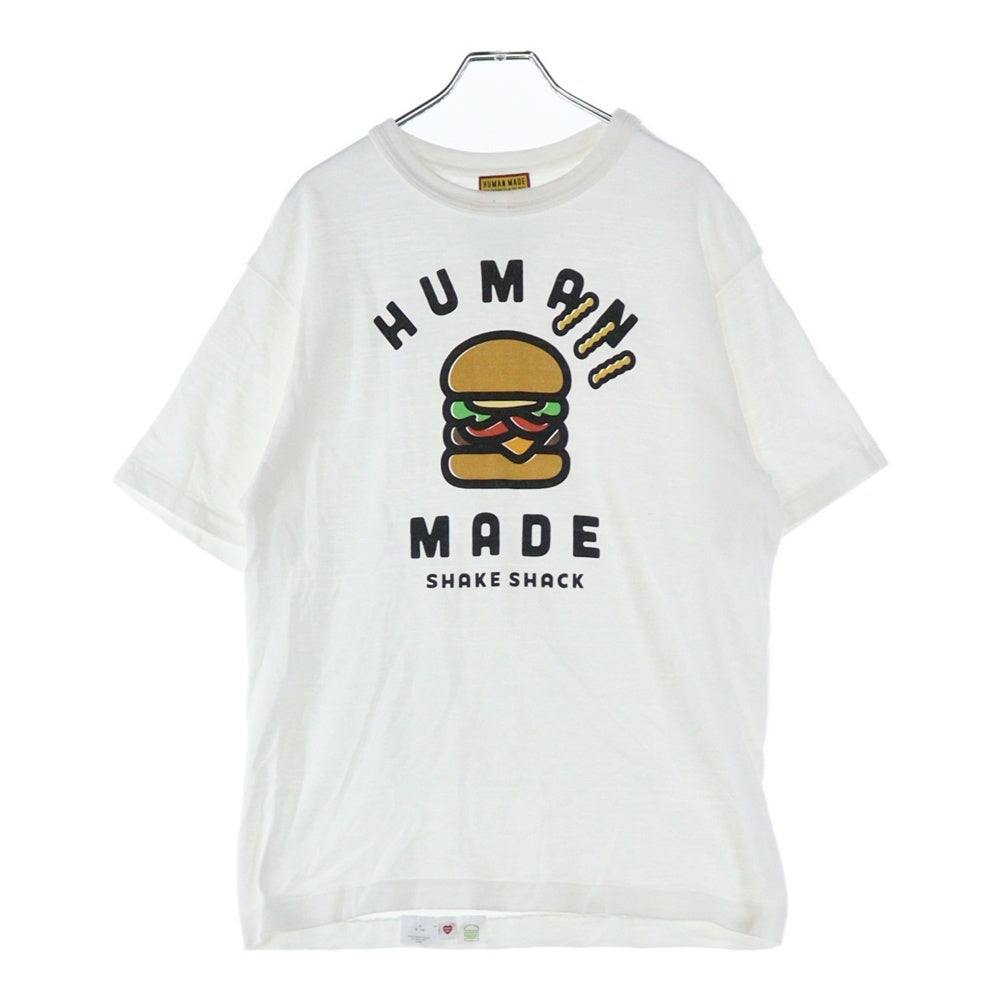 HUMAN MADE(ヒューマンメイド) SHAKE SHACK T-SHIRT シェイクシャック ハンバーガープリント 半袖Tシャツ ホワイト