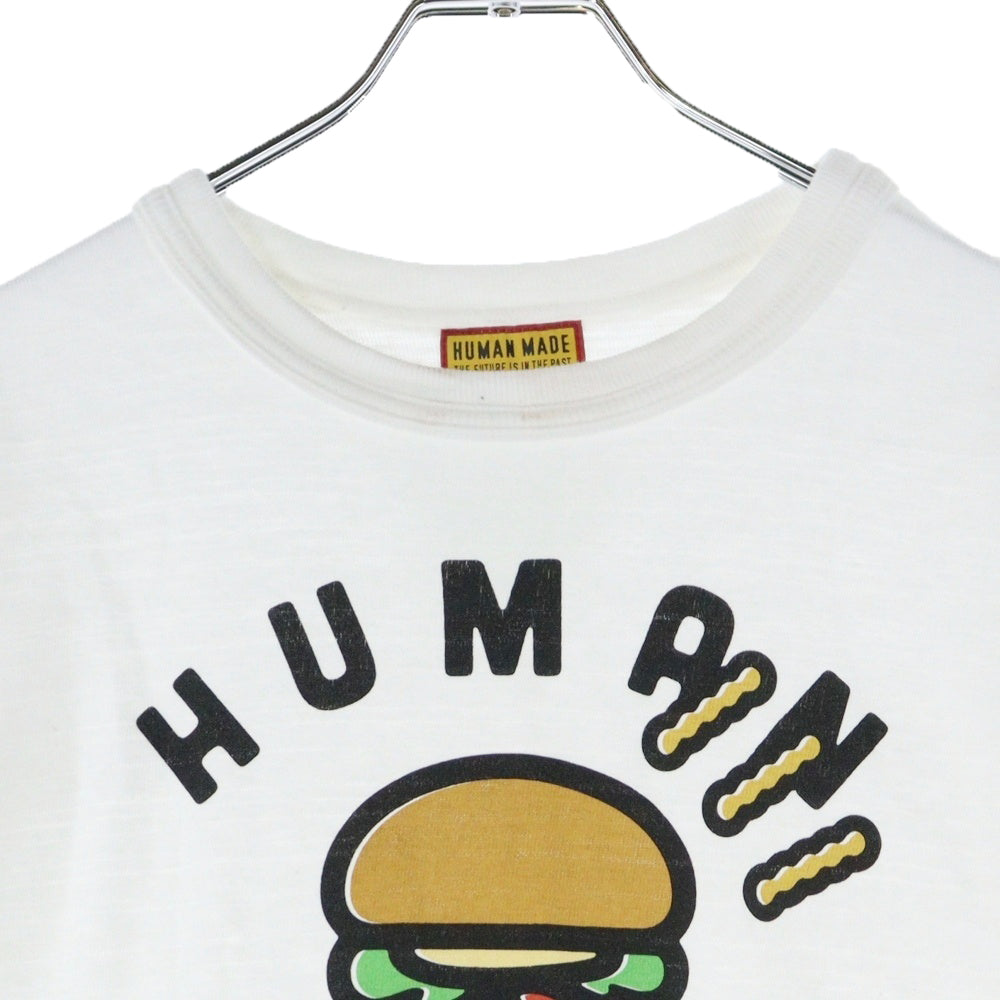 HUMAN MADE(ヒューマンメイド) SHAKE SHACK T-SHIRT シェイクシャック ハンバーガープリント 半袖Tシャツ ホワイト