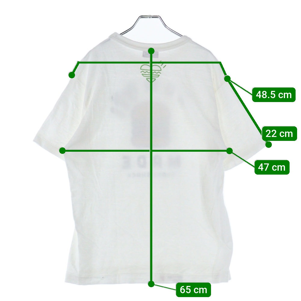 HUMAN MADE(ヒューマンメイド) SHAKE SHACK T-SHIRT シェイクシャック ハンバーガープリント 半袖Tシャツ ホワイト