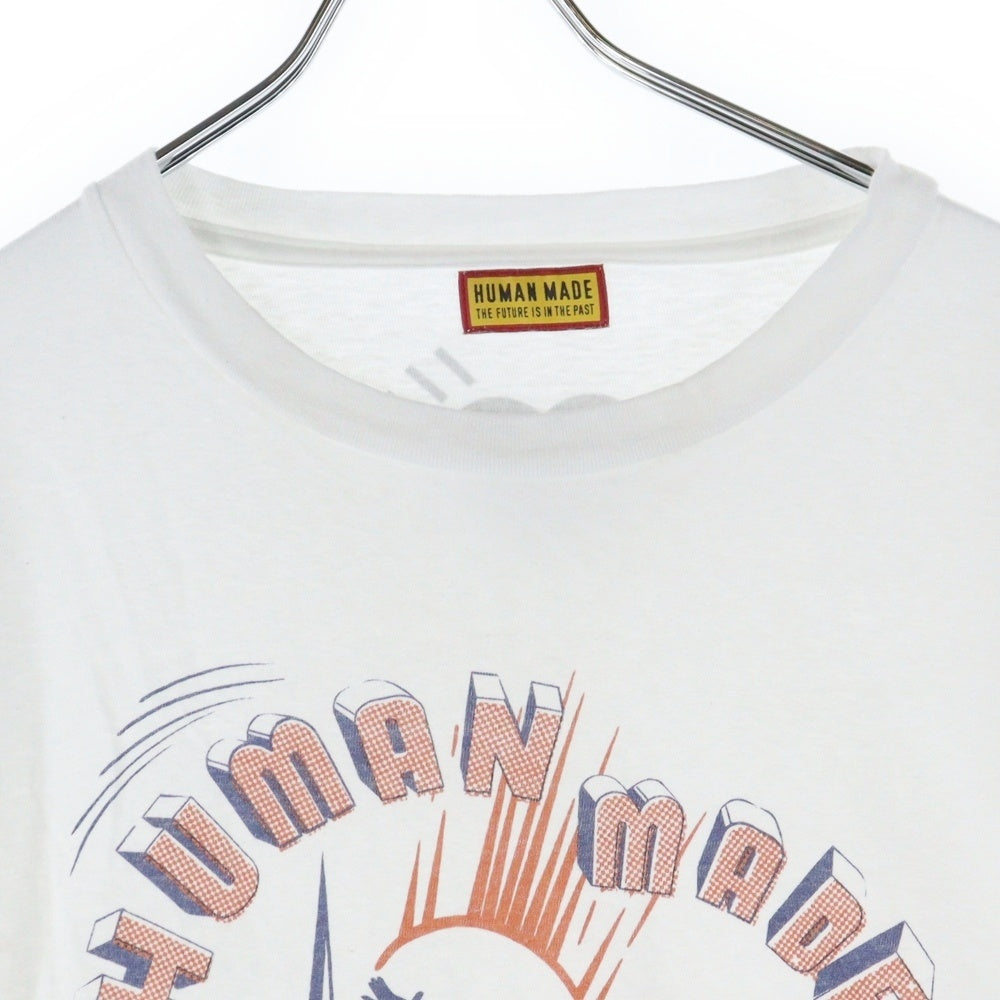 HUMAN MADE(ヒューマンメイド) 25SS GRAPHIC L/S T-SHIRT The Future is in the past 長袖Tシャツ ロンT ホワイト
