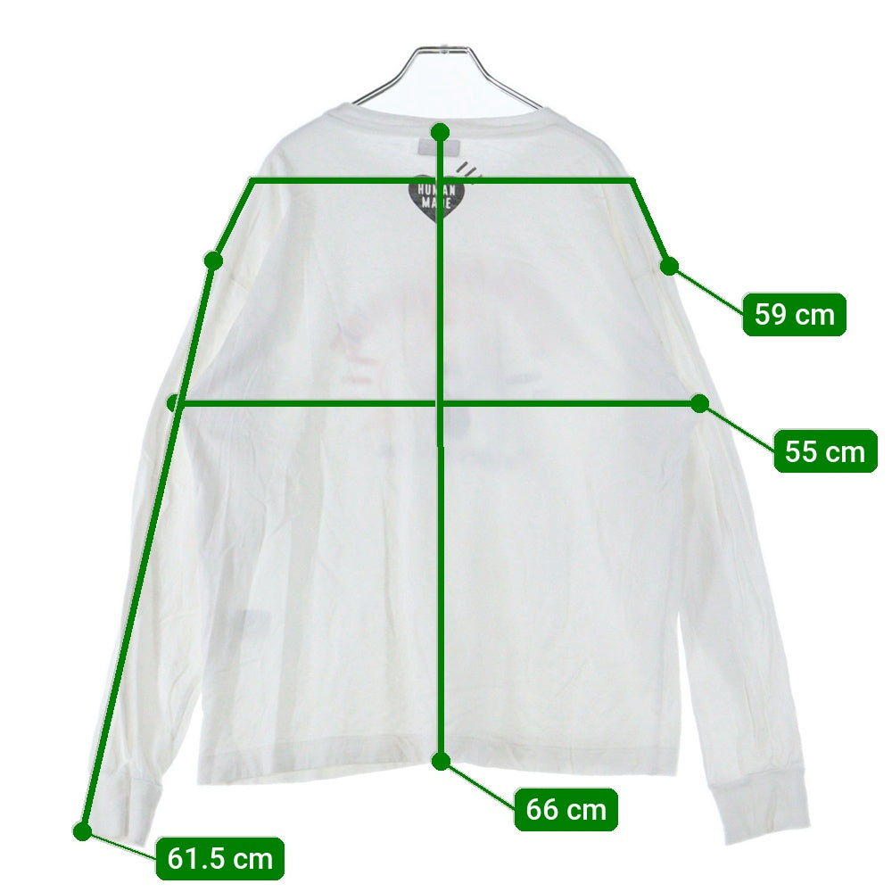 HUMAN MADE(ヒューマンメイド) 25SS GRAPHIC L/S T-SHIRT The Future is in the past 長袖Tシャツ ロンT ホワイト