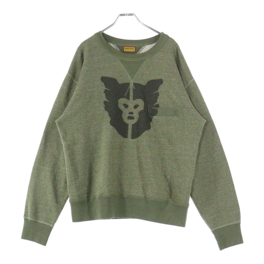 HUMAN MADE(ヒューマンメイド) MILITARY SWEATSHIRT ミリタリー クルーネックスウェットトレーナー カーキ