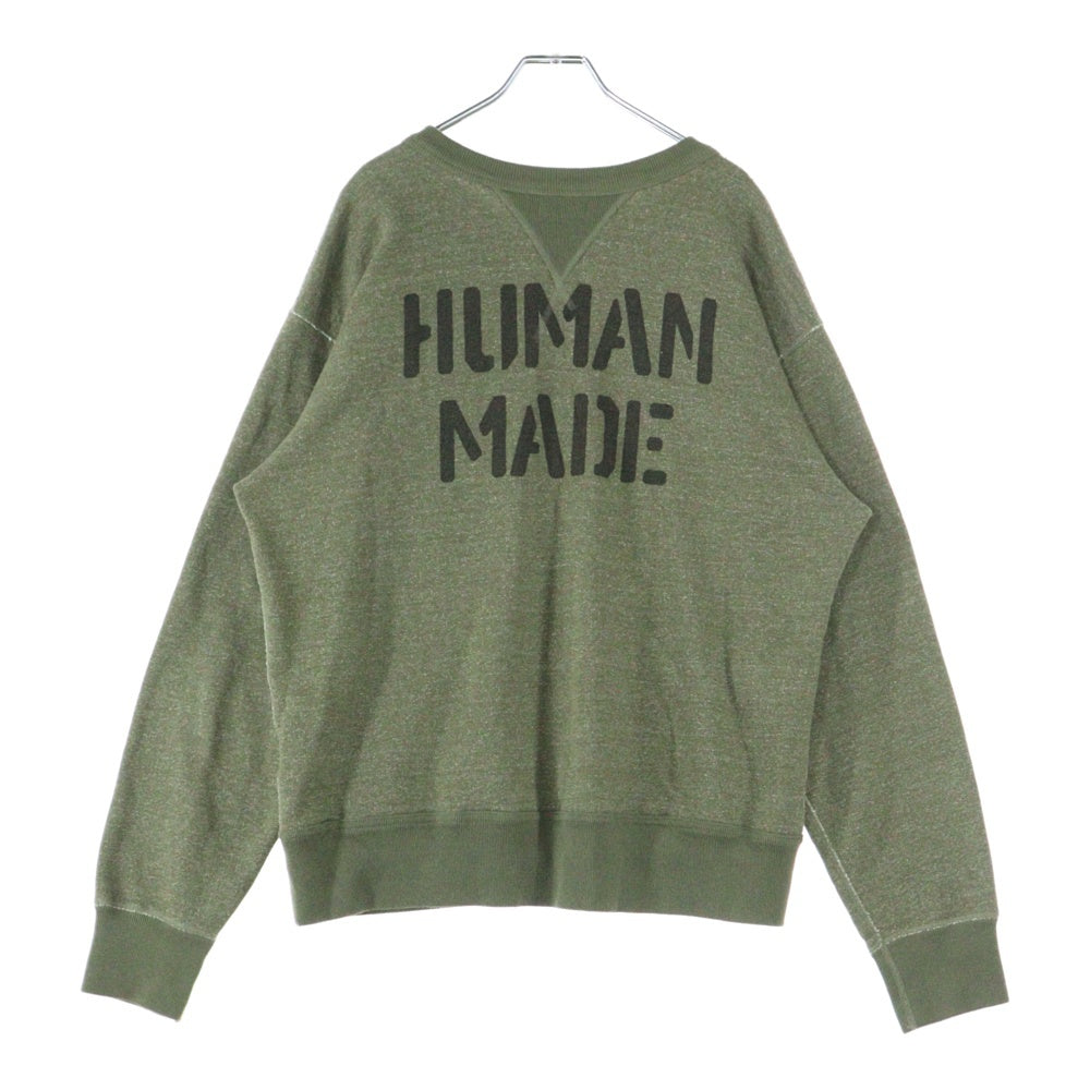 HUMAN MADE(ヒューマンメイド) MILITARY SWEATSHIRT ミリタリー クルーネックスウェットトレーナー カーキ