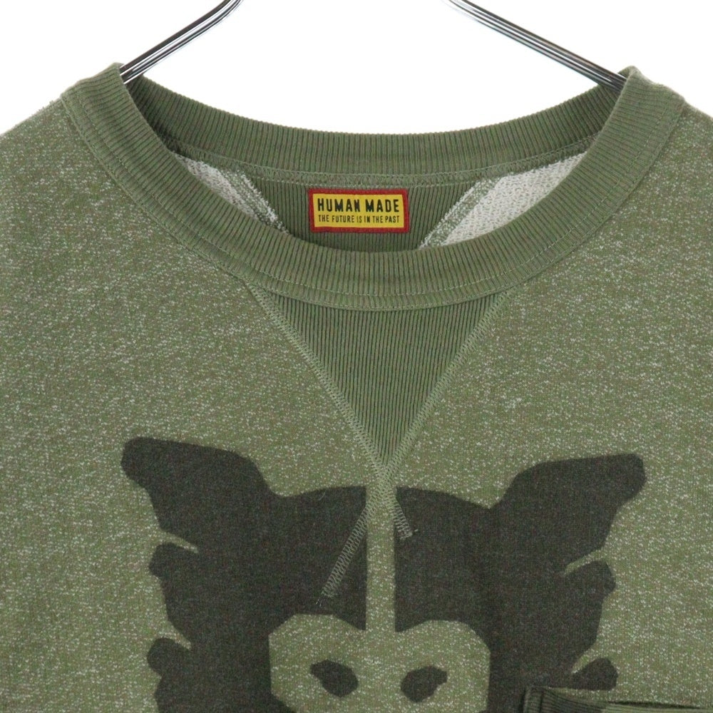 HUMAN MADE(ヒューマンメイド) MILITARY SWEATSHIRT ミリタリー クルーネックスウェットトレーナー カーキ