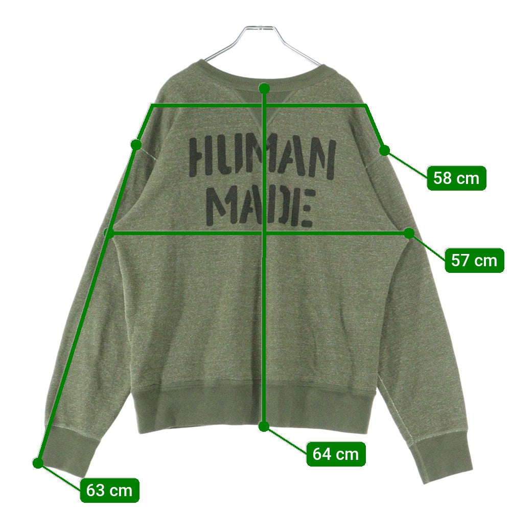HUMAN MADE(ヒューマンメイド) MILITARY SWEATSHIRT ミリタリー クルーネックスウェットトレーナー カーキ