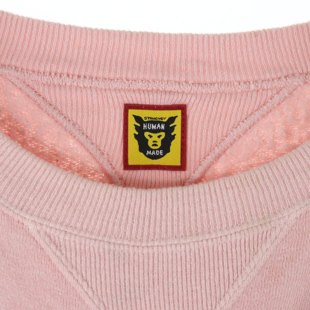 HUMAN MADE(ヒューマンメイド) TSURIAMI SWEATSHIRT クルーネックスウェットトレーナー ピンク