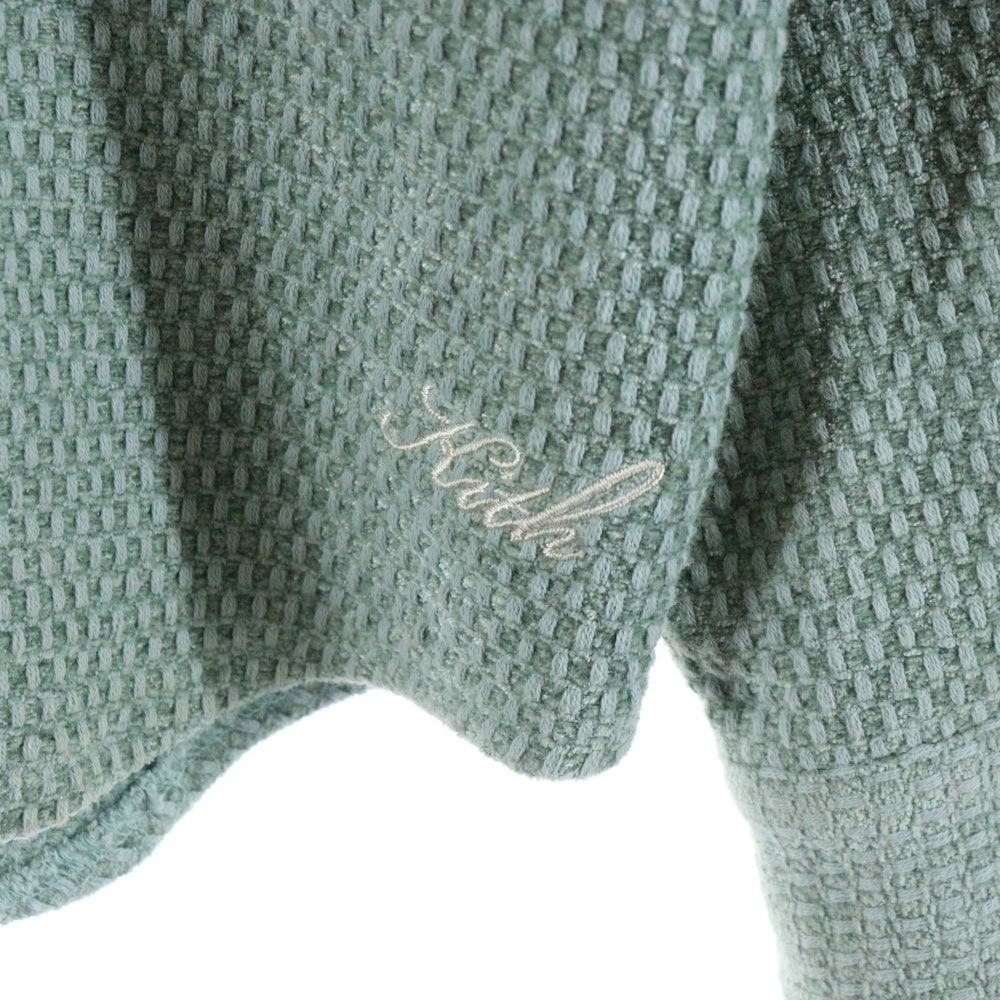 KITH(キス) 24AW Chenille Tweed Apollo Shirt シェニール ツイードアポロシャツ 長袖シャツ グリーン