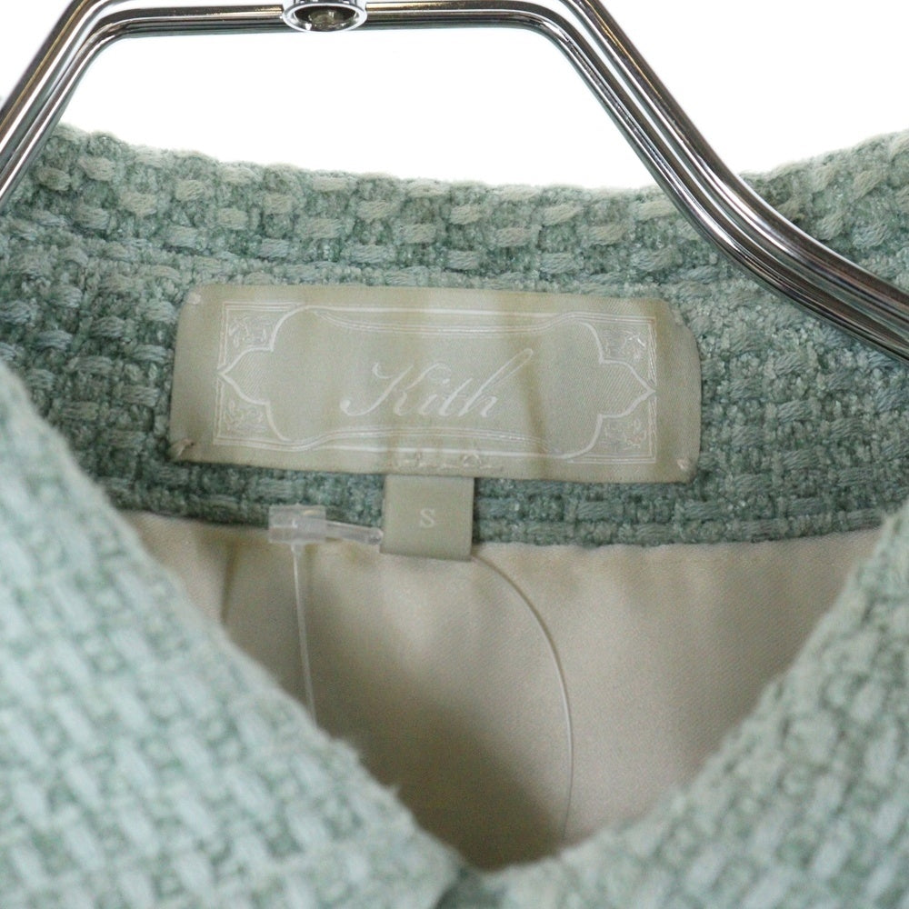 KITH(キス) 24AW Chenille Tweed Apollo Shirt シェニール ツイードアポロシャツ 長袖シャツ グリーン