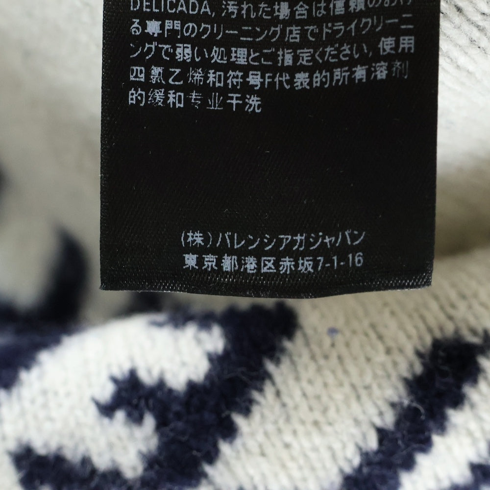BALENCIAGA(バレンシアガ) All Over Logo Knit Sweater 総柄 クルーネックニットセーター ネイビー 623283 T1567