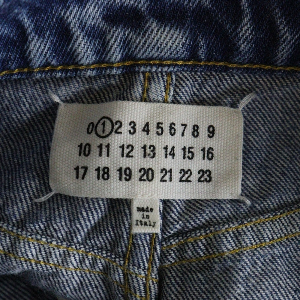 Maison Margiela 1(メゾンマルジェラ) 22AW PANTS 5 POCKETS INDIGO カットアウト 5ポケット ジップフライ ワイドデニムパンツ インディゴ レディース S51LA0051 S30513