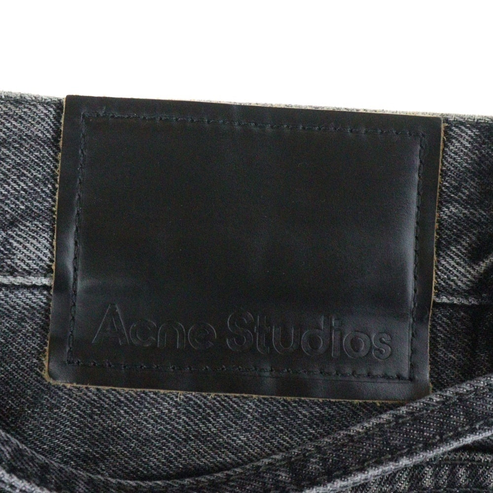 Acne Studios(アクネ ストゥディオズ) ベルテッド ワイド デニム パンツ ルーズフィットジーンズ ブラック