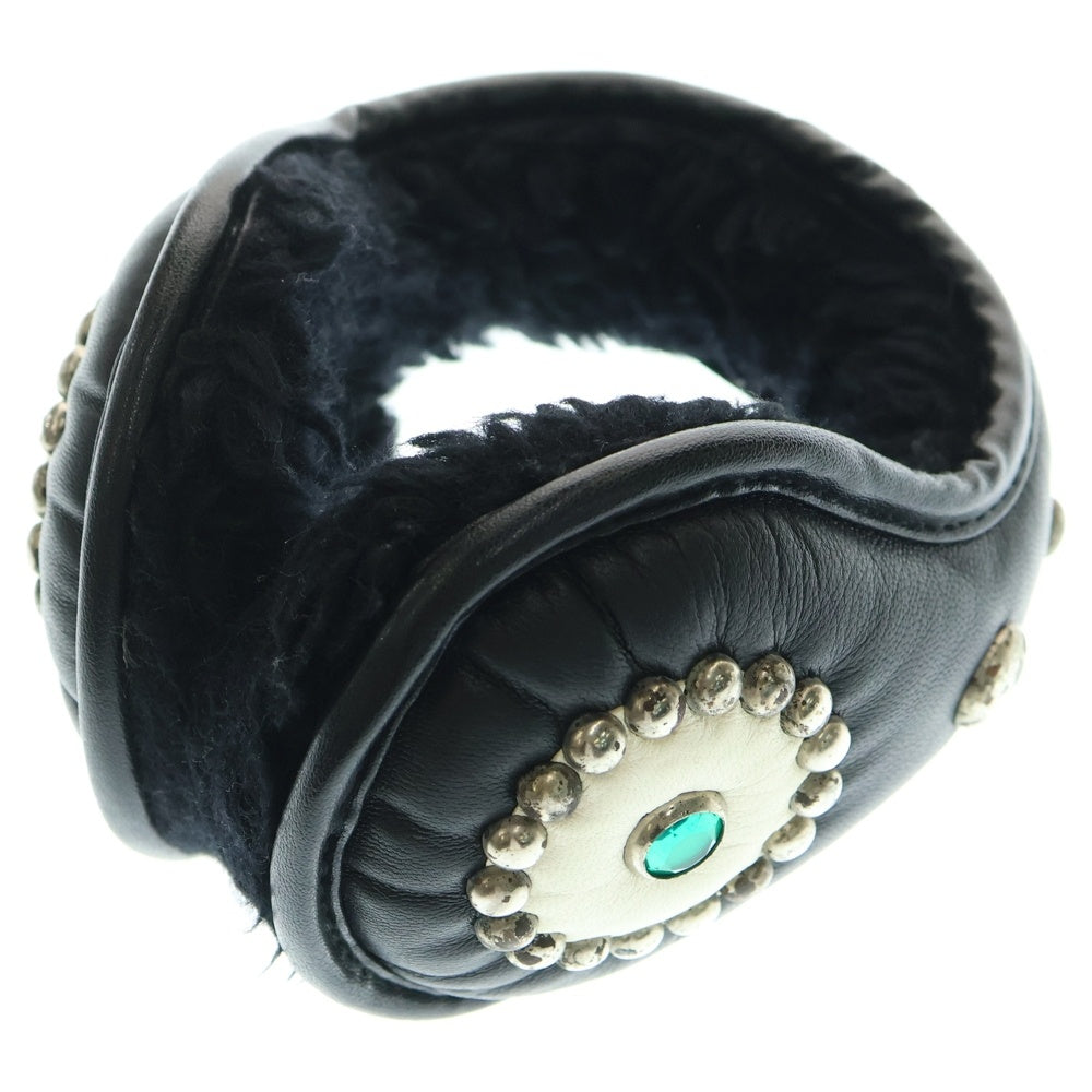 KAPITAL(キャピタル) レザースタッズイヤーマフ ブラック