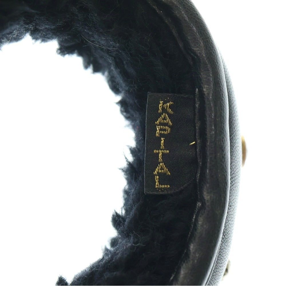 KAPITAL(キャピタル) レザースタッズイヤーマフ ブラック