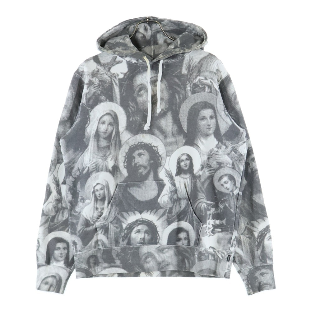 SUPREME(シュプリーム) 18AW Jesus and Mary Hooded Sweatshirt 総柄 ジーザスアンドマリア プルオーバースウェットパーカー フーディ ホワイト