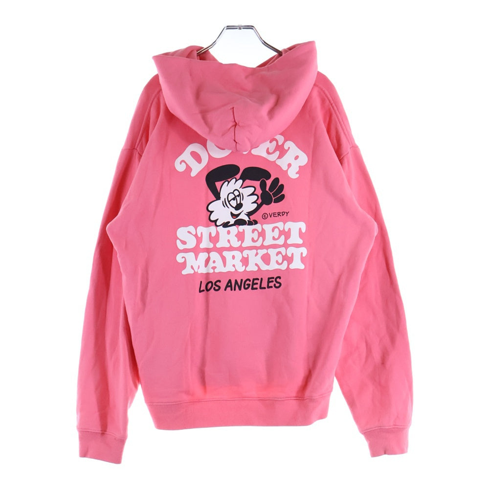 VERDY(ベルディ) 21AW ×DOVER STREET MARKET LA ドーバーストリートマーケットロサンゼルス ロゴプリント プルオーバースウェットパーカー ピンク