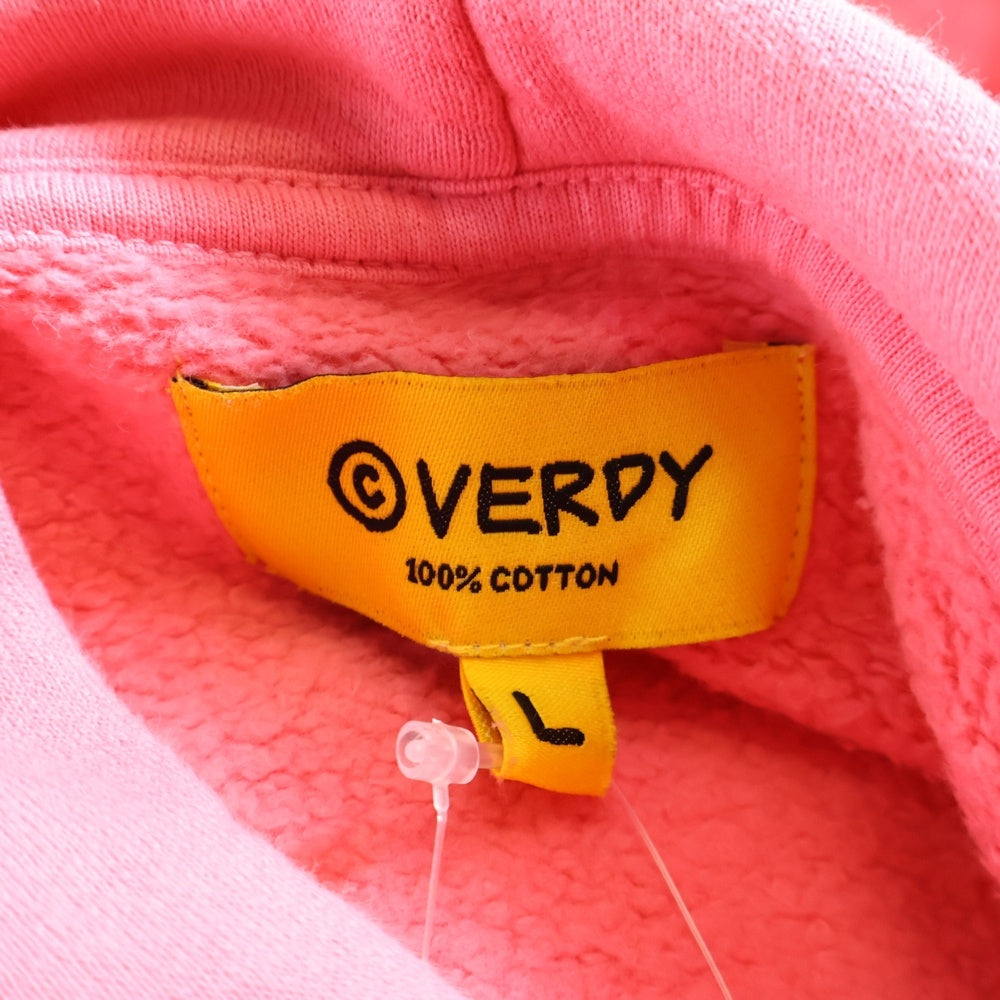 VERDY(ベルディ) 21AW ×DOVER STREET MARKET LA ドーバーストリートマーケットロサンゼルス ロゴプリント プルオーバースウェットパーカー ピンク