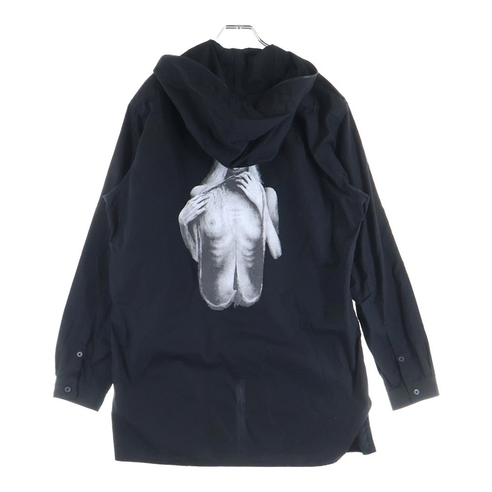 Yohji Yamamoto(ヨウジヤマモト) ×内田すずめコラボ 拒食と自爆 ジップアップパーカー フーディ ブラック HD-B64-501