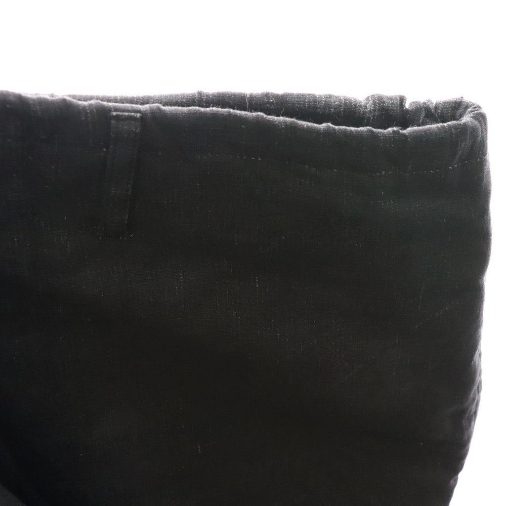 Ground Y(グラウンドワイ) Sumi Ink-Dyed Linen Work Pants リネン オーバーサイズパンツ ブラック GI-P07-301