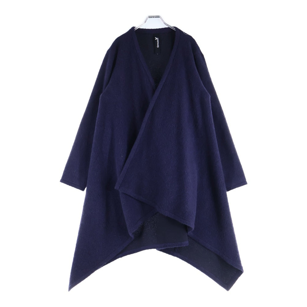 Ground Y(グラウンドワイ) BEAVER DRAPING CARDIGAN オーバーサイズ ロングウールカーディガン パープル GJ-D02-106