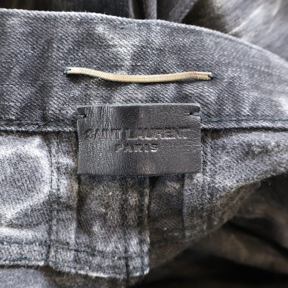 SAINT LAURENT PARIS(サンローランパリ) ウォッシュ加工 デニムパンツ ジーンズ ブラック 407706 Y834L