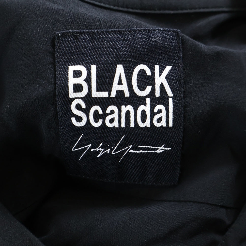 BLACK Scandal Yohji Yamamoto(ブラックスキャンダルヨウジヤマモト) フロントプリント レーヨン長袖シャツ ブラック HR-B60-881