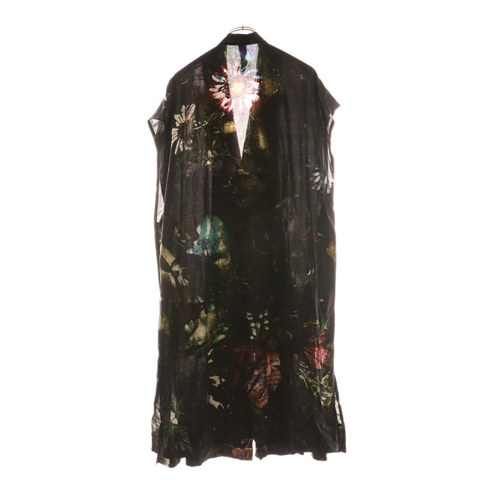 Ground Y(グラウンドワイ) 23SS 百花繚乱 フラワーロングブラウス ノースリーブシャツ ブラック GI-D03-209