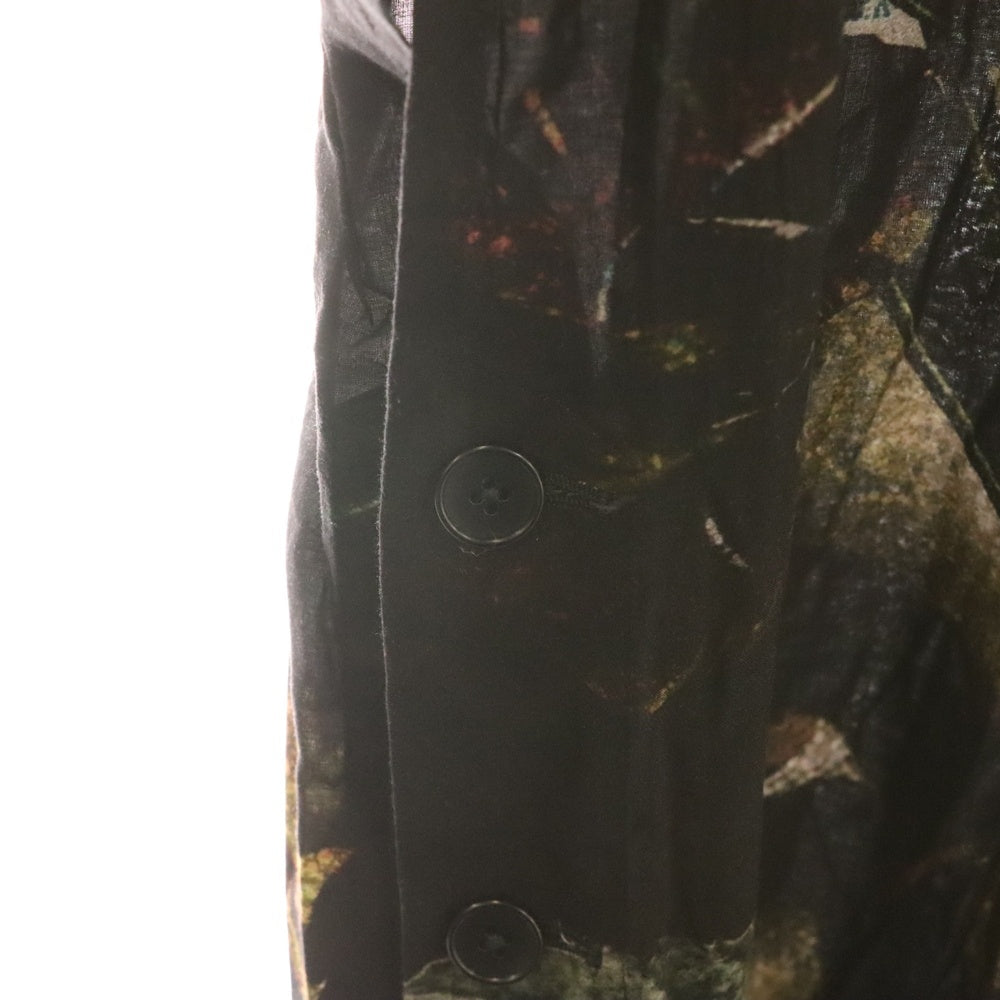 Ground Y(グラウンドワイ) 23SS 百花繚乱 フラワーロングブラウス ノースリーブシャツ ブラック GI-D03-209