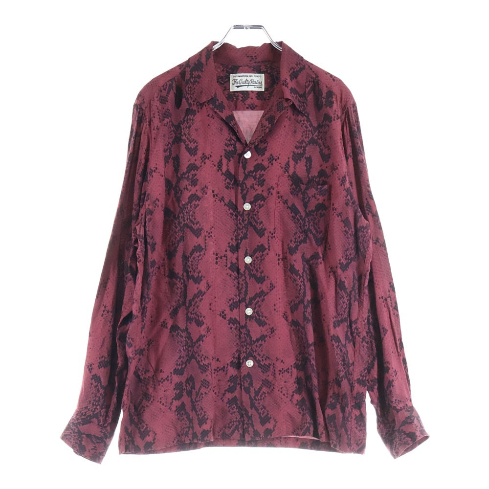 WACKO MARIA(ワコマリア) 21SS パイソン柄 グラフィティ長袖シャツ レッド