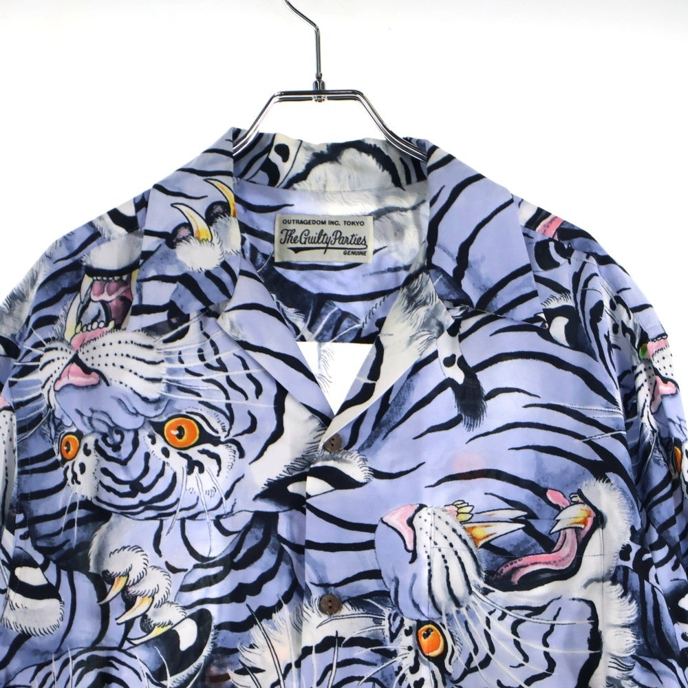 WACKO MARIA(ワコマリア) ×TIM LEHI HAWAIIAN SHIRT TIMLEHI-WM-HI25 ティムリーハイ 長袖ハワイアンシャツ アロハシャツ ブルー