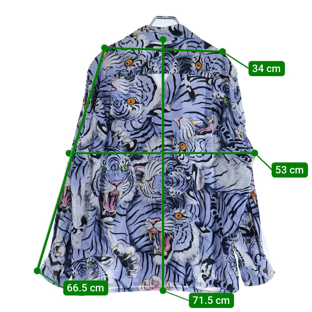 WACKO MARIA(ワコマリア) ×TIM LEHI HAWAIIAN SHIRT TIMLEHI-WM-HI25 ティムリーハイ 長袖ハワイアンシャツ アロハシャツ ブルー