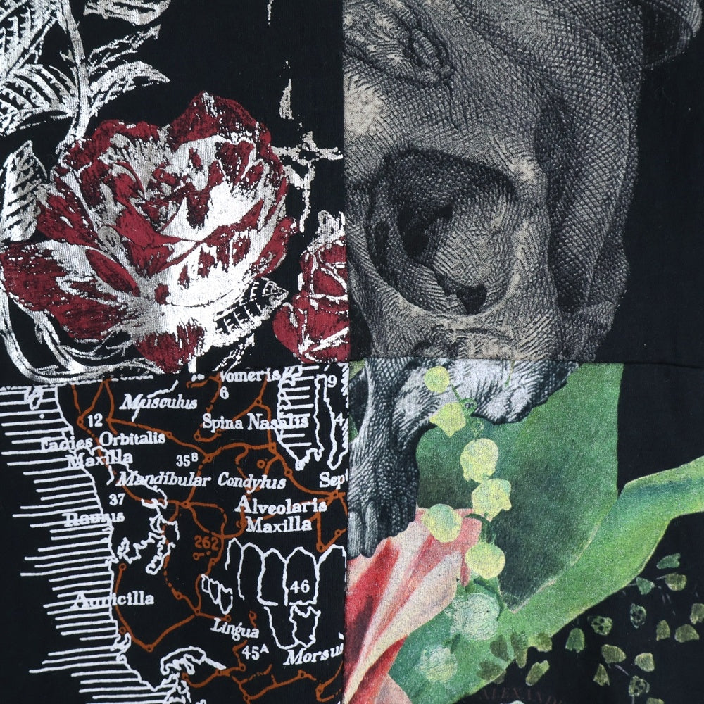 Alexander McQueen(アレキサンダーマックイーン) フロントプリント ドッキング半袖Tシャツ ブラック 520308 QLZ1A