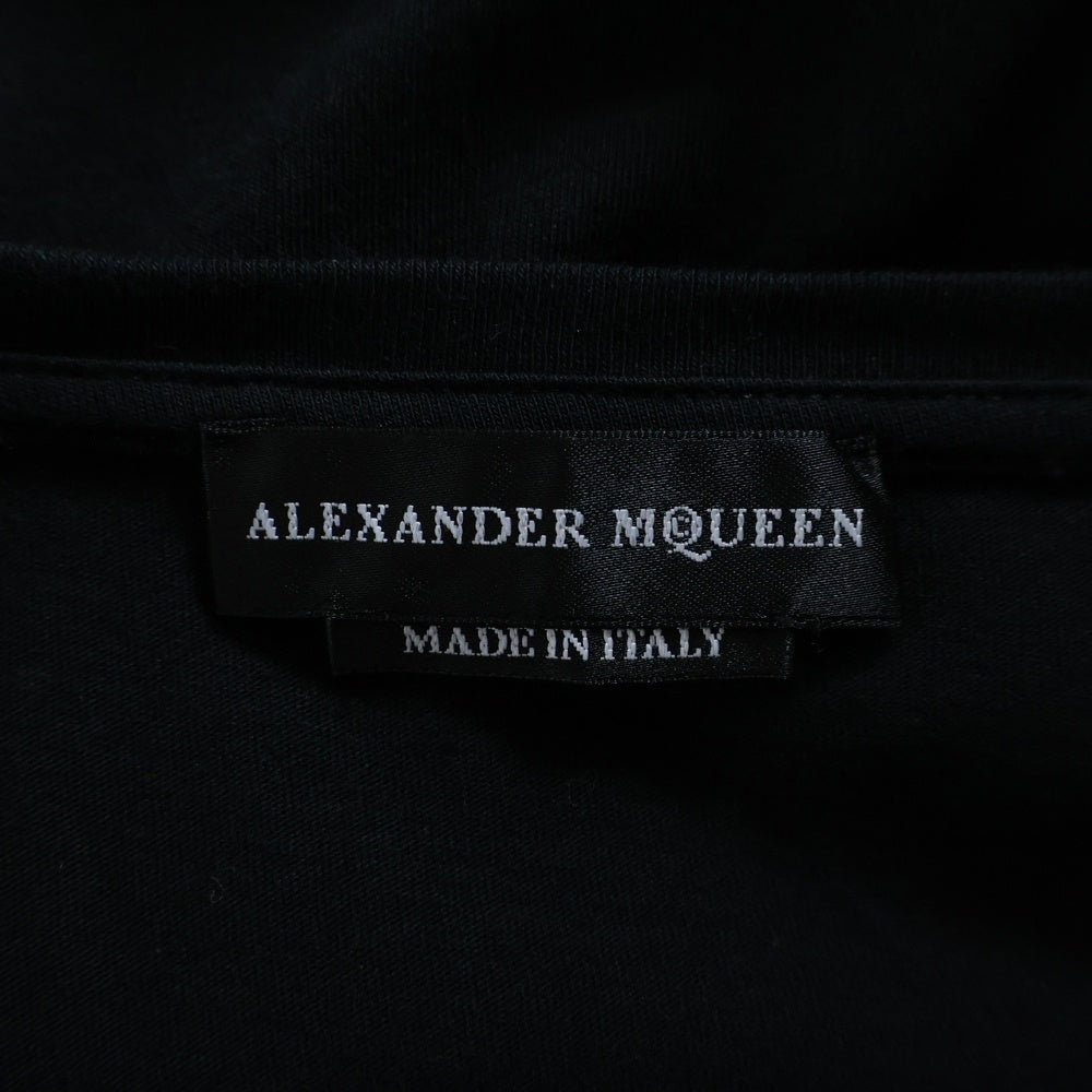 Alexander McQueen(アレキサンダーマックイーン) フロントプリント ドッキング半袖Tシャツ ブラック 520308 QLZ1A