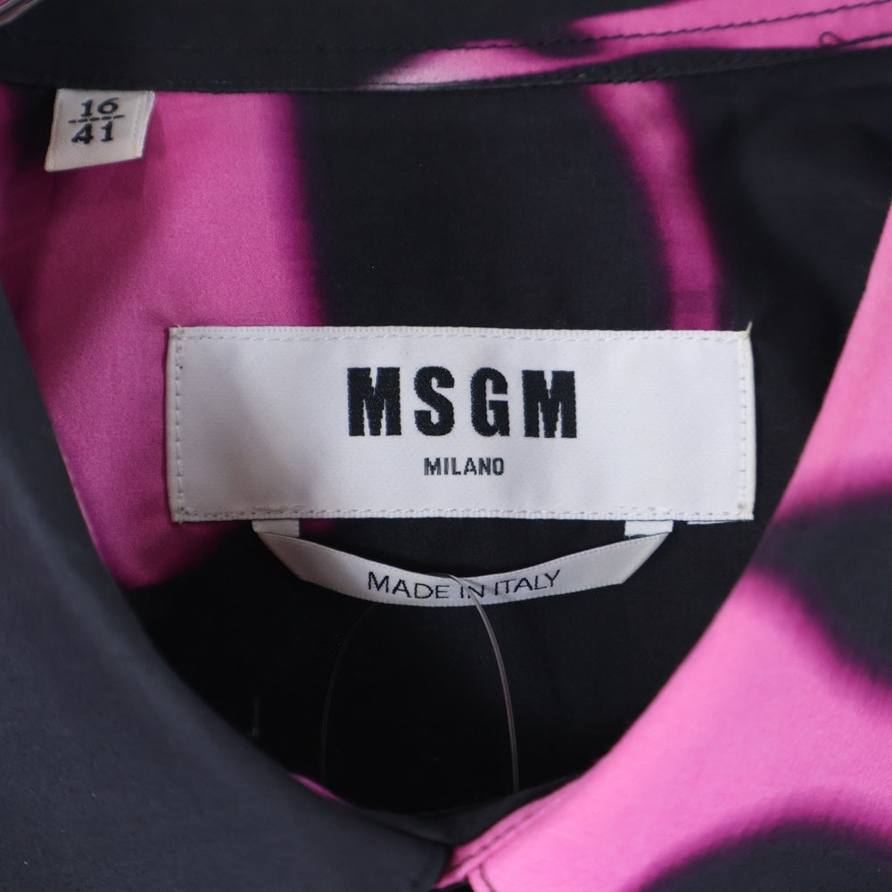 MSGM(エムエスジーエム) 総柄フラワーデザイン 半袖シャツ ブラック 3040ME20 217011-12