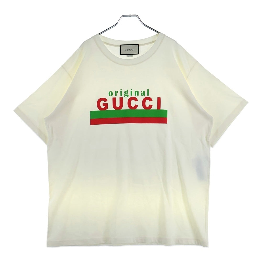 GUCCI(グッチ) 20SS Original Gucci Print Oversize Tee 半袖Tシャツ ホワイト 616036 XJCOQ