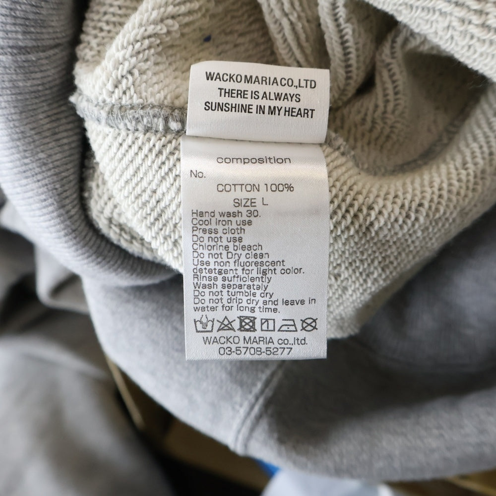 WACKO MARIA(ワコマリア) 23SS MIDDLE WEIGHT PULL OVER HOODED SWEAT SHIRT ミドル ウェイト プルオーバー フーデッド スウェットシャツ パーカー グレー 23SS-WMC-SS03