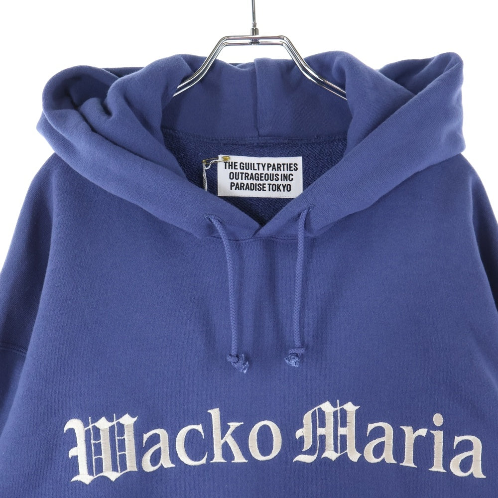 WACKO MARIA(ワコマリア) 23SS MIDDLE WEIGHT PULL OVER HOODED SWEAT SHIRT ミドル ウェイト プルオーバー フーデッド スウェットシャツ パーカー ブルー 23SS-WMC-SS03