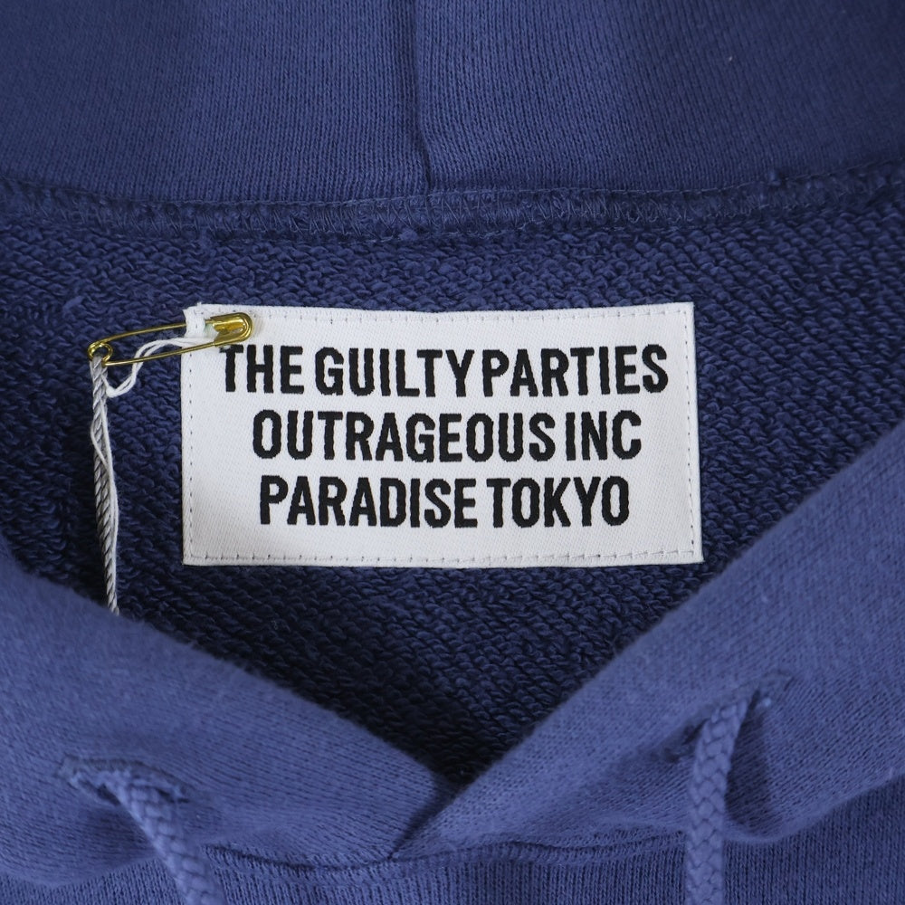 WACKO MARIA(ワコマリア) 23SS MIDDLE WEIGHT PULL OVER HOODED SWEAT SHIRT ミドル ウェイト プルオーバー フーデッド スウェットシャツ パーカー ブルー 23SS-WMC-SS03