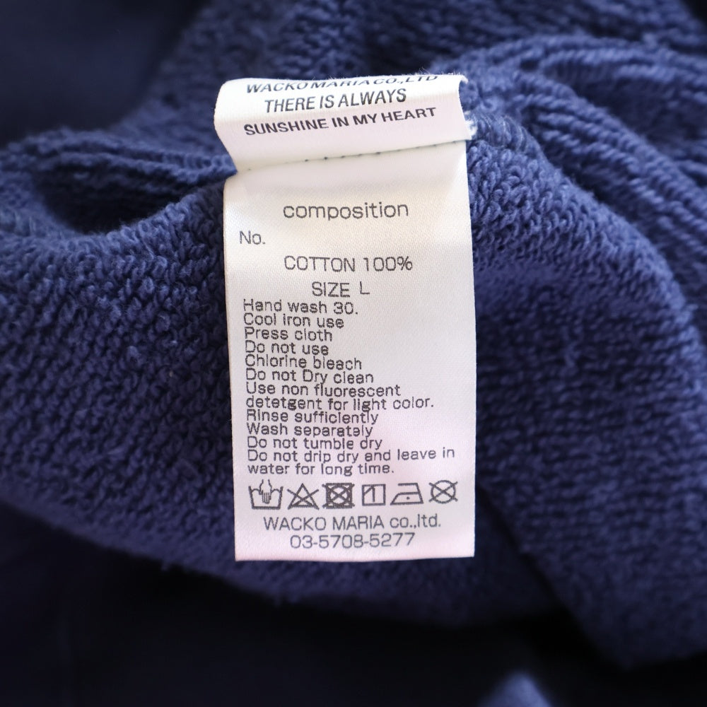 WACKO MARIA(ワコマリア) 23SS MIDDLE WEIGHT PULL OVER HOODED SWEAT SHIRT ミドル ウェイト プルオーバー フーデッド スウェットシャツ パーカー ブルー 23SS-WMC-SS03